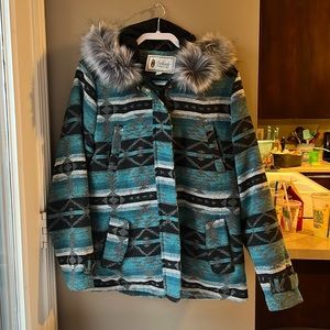 Outback trading company winter coat Turquoise Teal